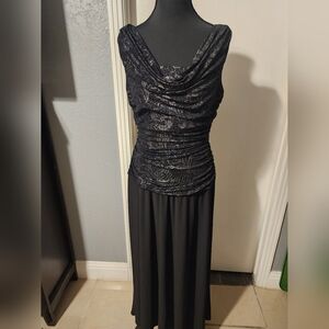R&M Richard Black Dress With Lace Detail Size 12